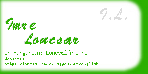 imre loncsar business card